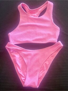 Xhilaration Bright Pink Swim Top and Bottom